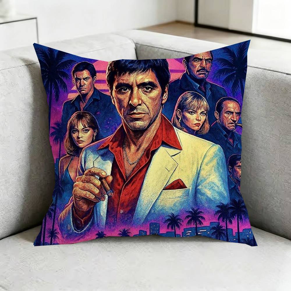 The World Is Yours ScarfacesS Square DoubleSided Printed Pillow Case Bedroom Bedside Pillow Sofa Cushion Cover Gift