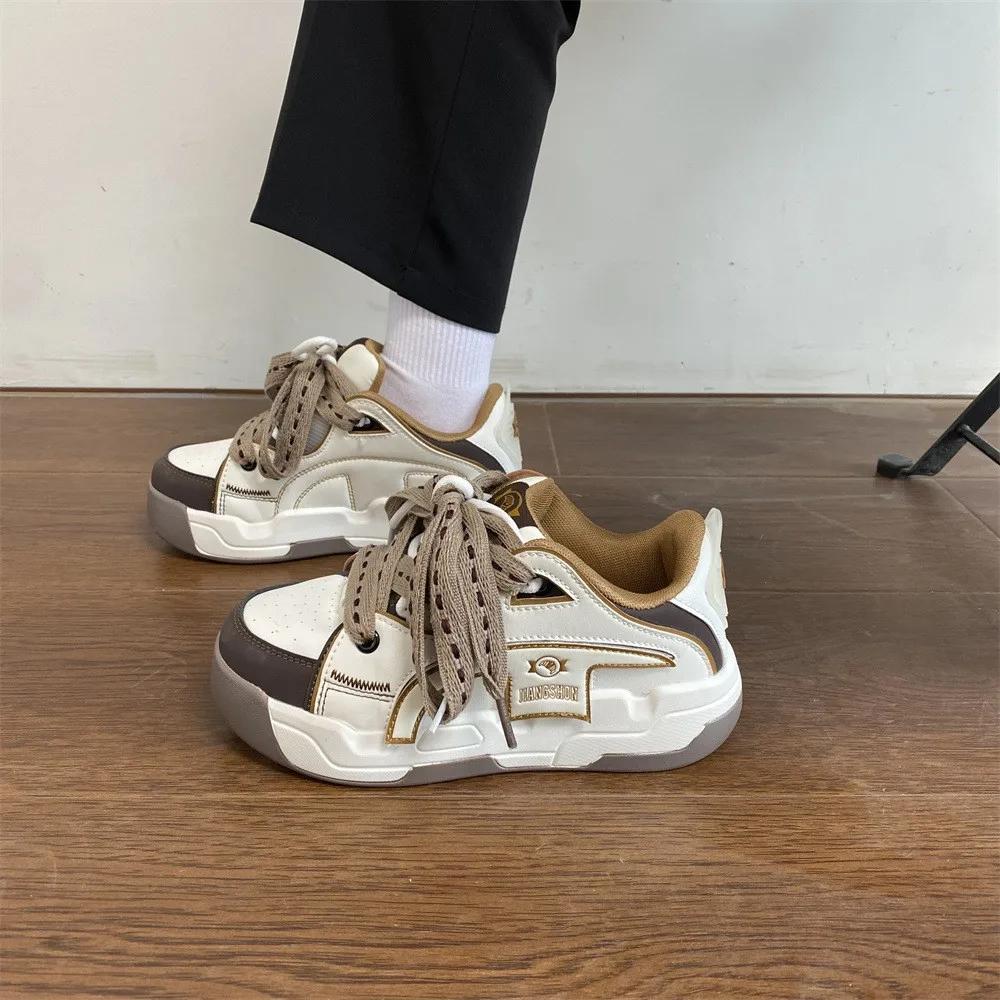 Fashion Wide Sole Women Chunky Sneakers Design Bread Shoes Girls Platform Sports Shoes Womans Casual Shoes