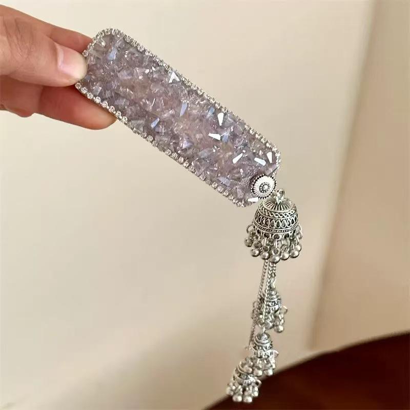 Classical Purple Butterfly Tassel Hair Clip  Elegant Ethnic Style Hair Hoop Headdress Retro Chinese Style Side Clip Party