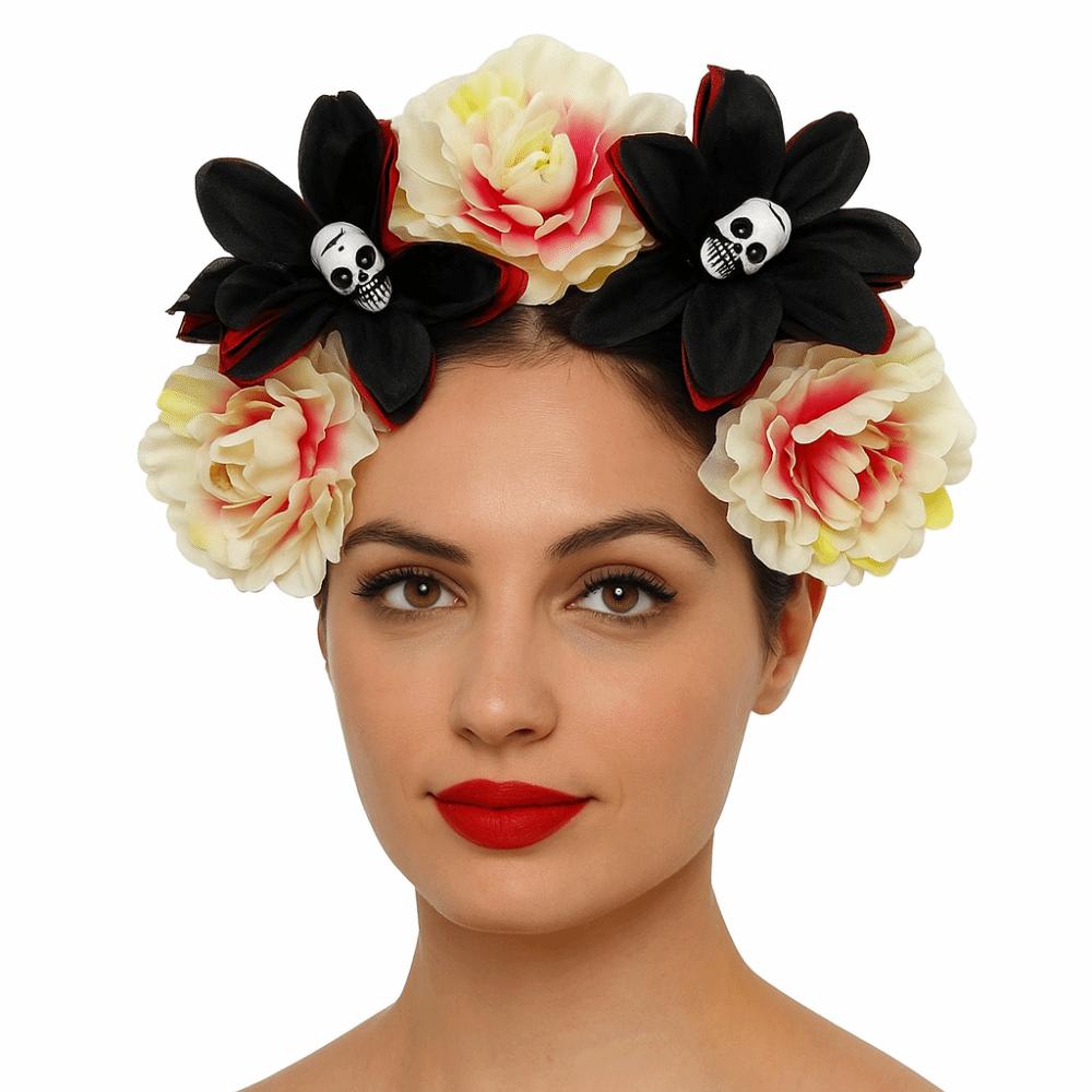 Halloween Decor Halloween Hair Hoop Simulation Flower Gothic Flower Hairband  Party