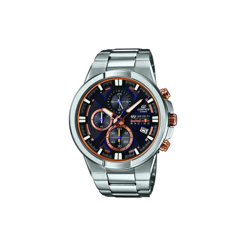 

Casio EDIFICE series trendy 100-meter waterproof quartz movement stainless steel strap Japanese and Korean watch men s watch black dial EFR-544RB-1A чёрный