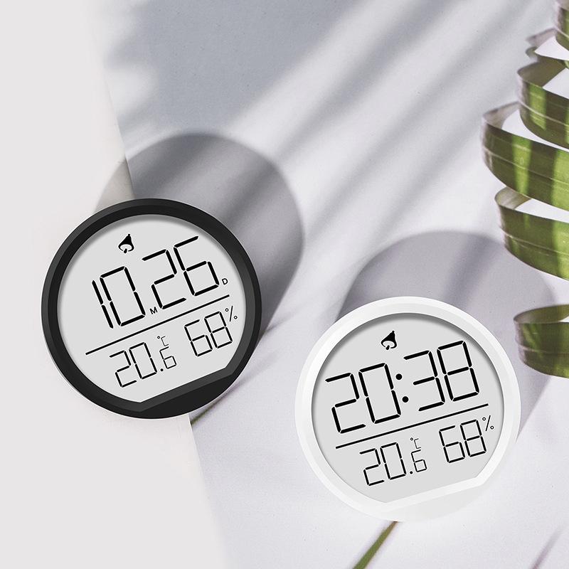 Thin Temperature and Humidity Meter Clock Indoor Household Electronic Alarm Clock Kitchen Digital Display Alarm Clock Wall-mounted Room Temperature