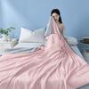 Cool Silk Summer Quilt: Air Conditioning-Ready, Ice Silk, Machine Washable, Solid Color Throw Blanket