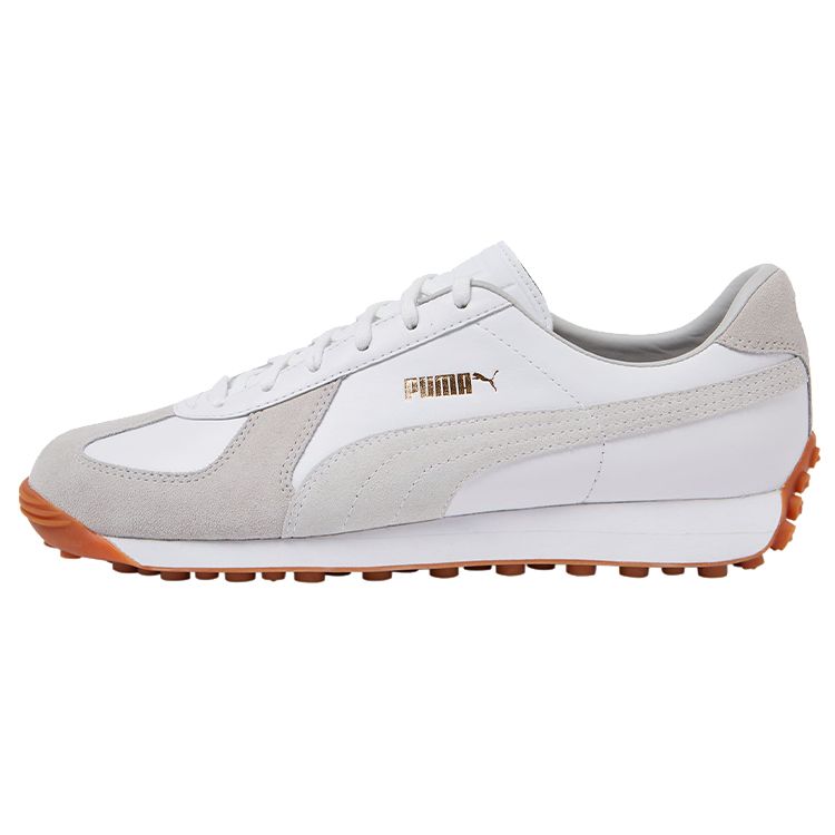 Puma Army Trainer Rider Leather Comfortable Retro Low-Top Lifestyle Shoes Unisex Sneaker Gray White 386944-01