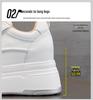 2026 Spring White Platform Wedge Shoes - Hidden Heel Casual Women's Sneakers with Thick Sole and Velvet Style
