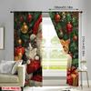 2pcs Vivid Cat Pattern Curtains   Design Blackout Drapes   Polyester Christmas Window Decor   Home Decor   Rod Pocket Curtains