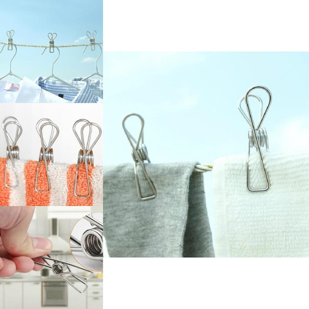 Durable And Rustproof 20x Stainless Steel Clothes Pegs For Strong Laundry Grip And Compact Storage