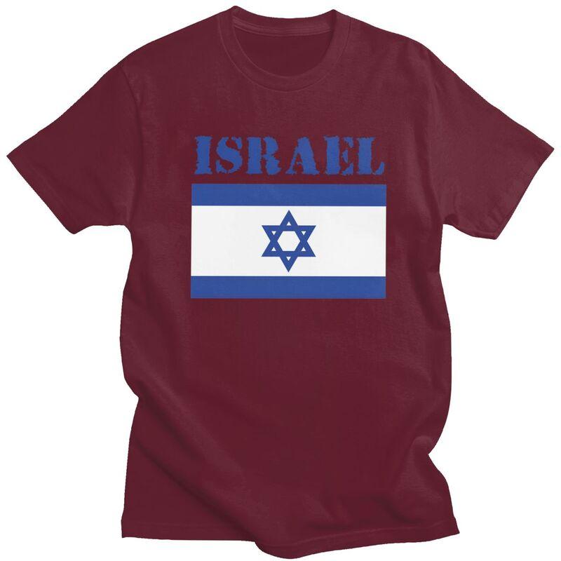 Custom Israel Flag T Shirts for Men 100 Cotton Tee Tops Tshirt Short Sleeve Tshirt Clothing