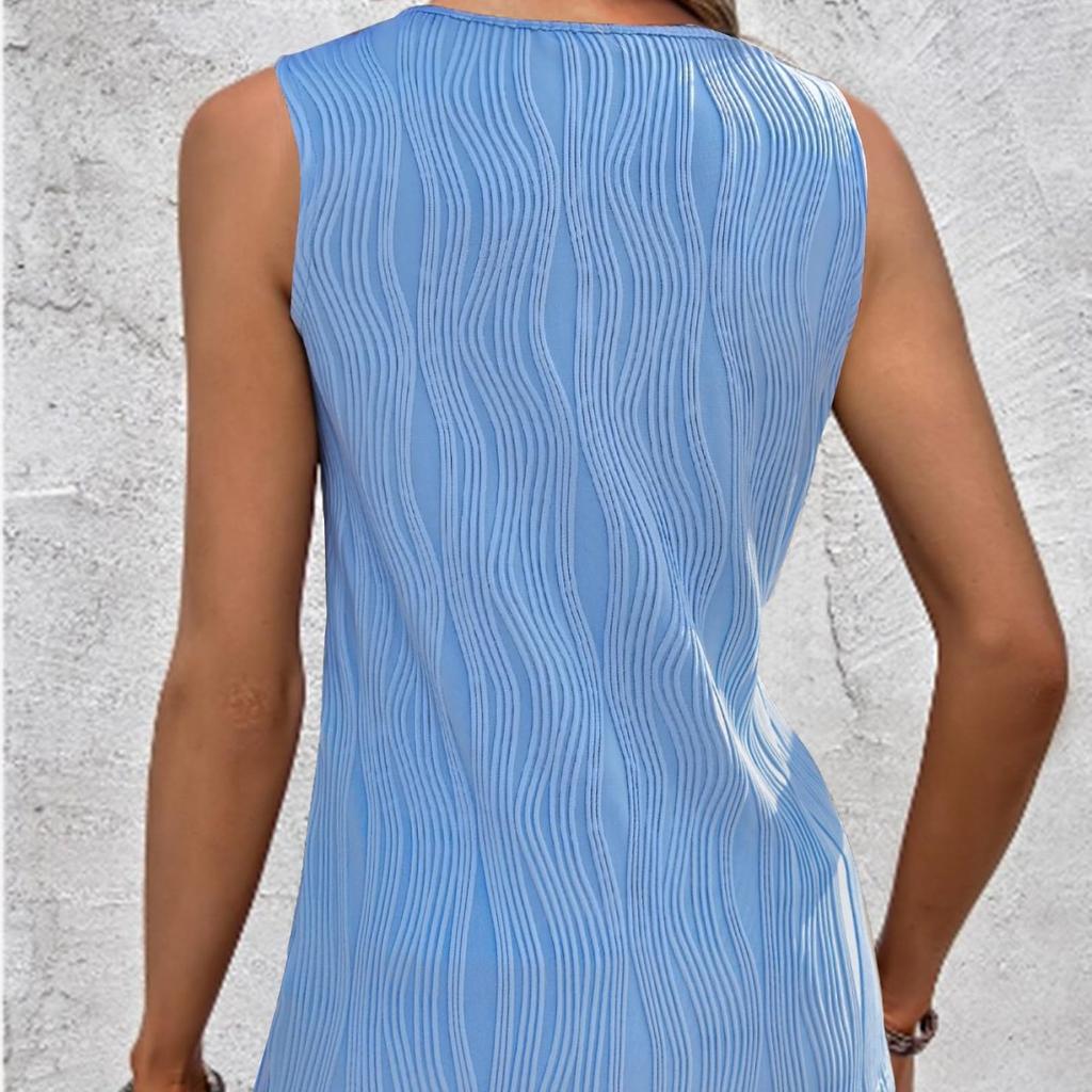 IHUASU Damska kamizelka z dziurką od klucza pod szyją, bez rękawów, letnia, biznesowa, casualowa, podstawowy top