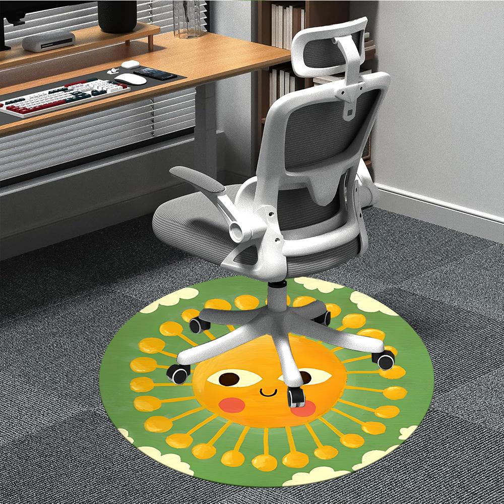 1pc Sunflower Chair Carpet for Office, Non-slip, Soft and Durable Office Rug, Perfect for Office Yy260127132