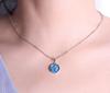 KELITCH Synthetic Opal Choker Necklace with Dolphin Pendant, 16-18" Chain Necklace (Blue)