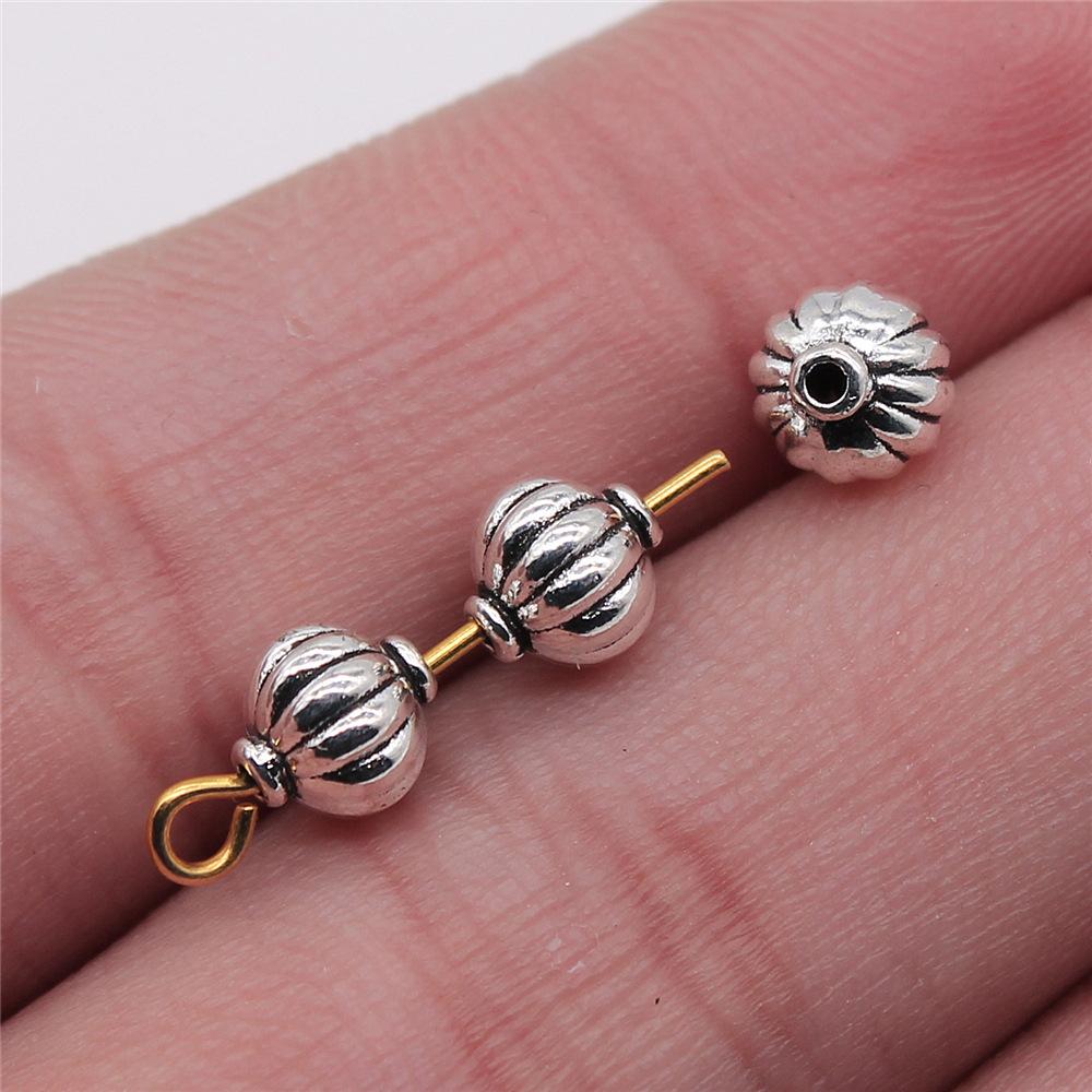 40pcs Antique Silver Color Small Spacer Beads Charm Pendants Jewelry Accessories DIY Small Spacer Beads Charms