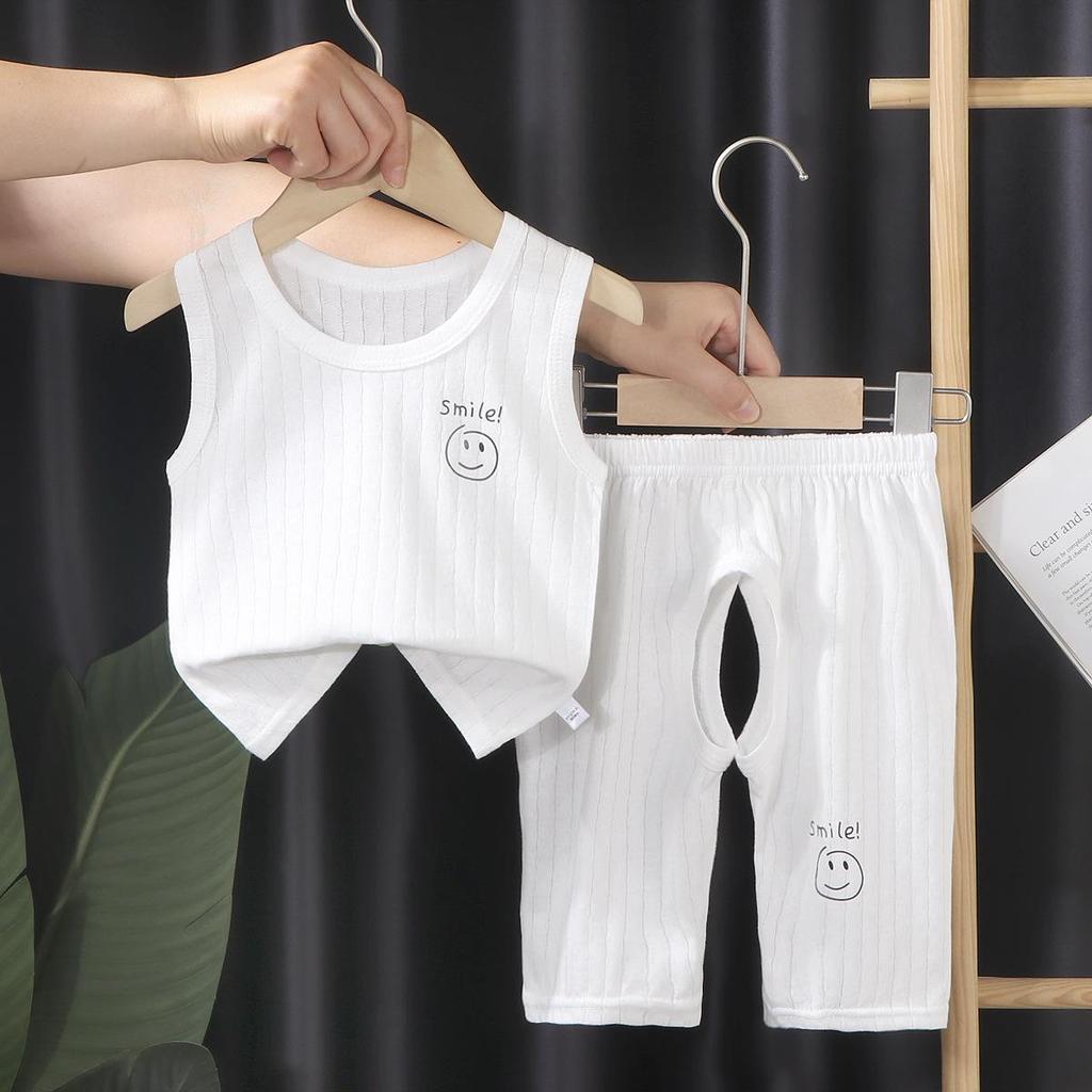 Children's Sleeveless Cotton Vest Set: Class A Camisole for 0-3 Years, Unisex, Belly Protection, Breathable Base Layer
