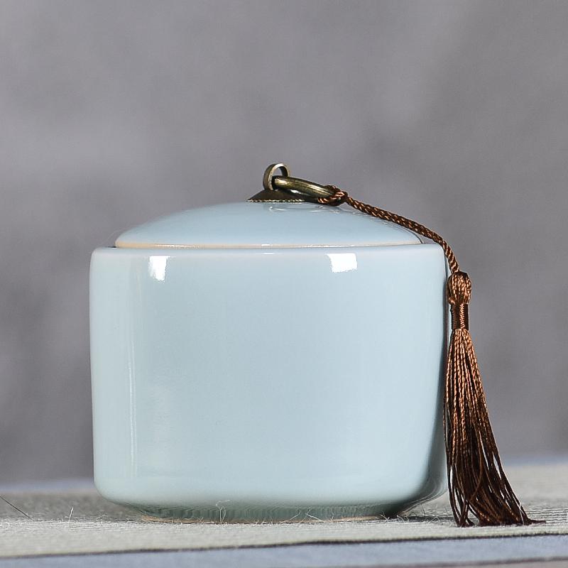 Creative Cracked Ceramic Tea Caddy with Lid Porcelain Sealed Candy Caddy Portable Tea Box Desktop Decoration Home Decoration New