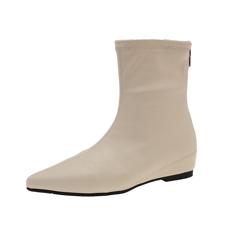 Women Ankle Boots Top Quality Soft Leather Short Boots Women Flat Winter Fashion Women Chelsea Boots Fashion Plus Size 41 42