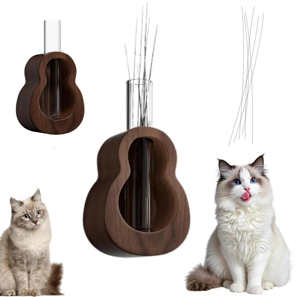 Wooden Base Cat Hair Jar Clear Tube Compact Size Beard Storage Box Decorative Minimalist Beard Collection Bottle Home Decor