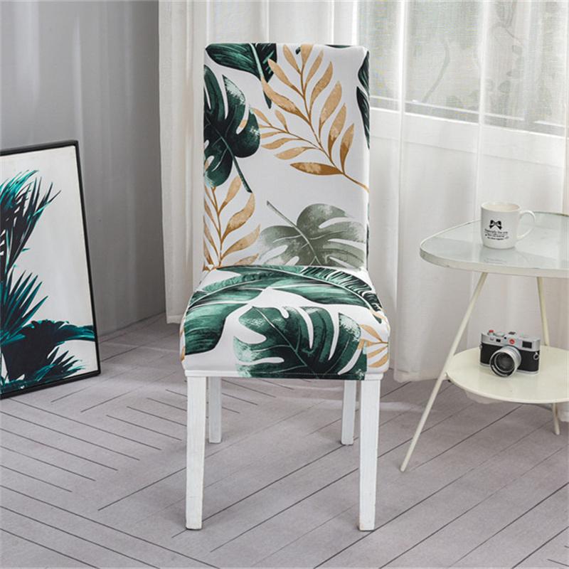 1Pc Printed Chair Cover Washable Big Elastic Kitchen Chair Covers Stretch Seat Slipcovers For Dining Room Wedding Banquet Home