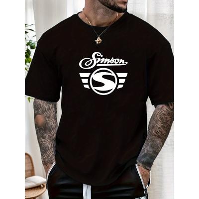 T-shirt d'été décontracté à manches courtes pour homme, motif logo Simson, taille européenne