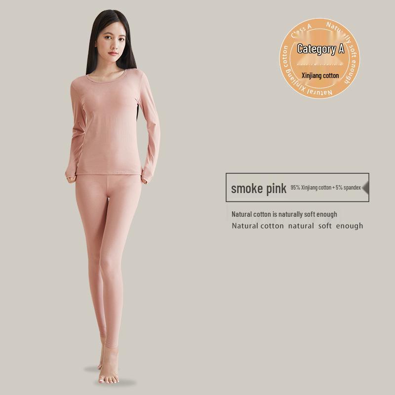 

7A Антибактериальный женский комплект термобелья из чистого хлопка на осень и зиму (95% чистого хлопка) L 95-105 jin