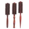 Boar Bristle Wood Roller Comb for Straight & Curly Hair Styling