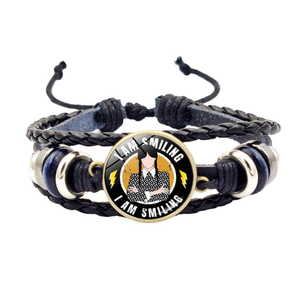 Vintage Leather Bracelets With Cartoon & Text – Adjustable Fashion Wristbands For Daily Wear, Personal Style Statement, Collection, And Gifting