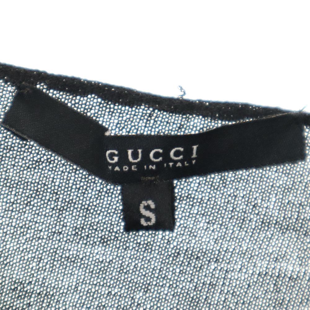 GUCCI Made in Italy Wool Blend Long sleeve Sleeve ribbon Cut S black Women Used