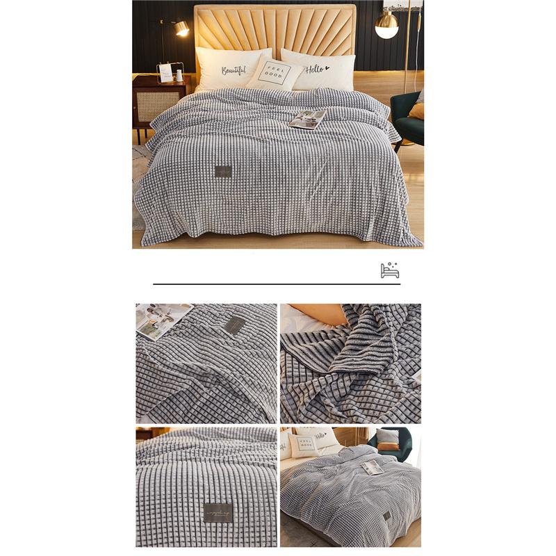 Jednobarevný flanel Klimatizace Deka Prostěradlo Coral Velvet Throw Deka Pohovka Deky Přikrývky
