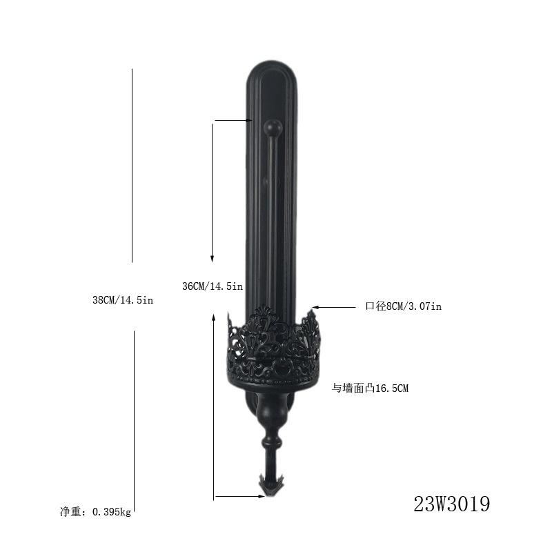Luxuriöser Vintage Schwarzer Eisen Doppelkerzenhalter Wandmontiert Rustikales Heimdekor für Esszimmer Hochzeit Beleuchtung