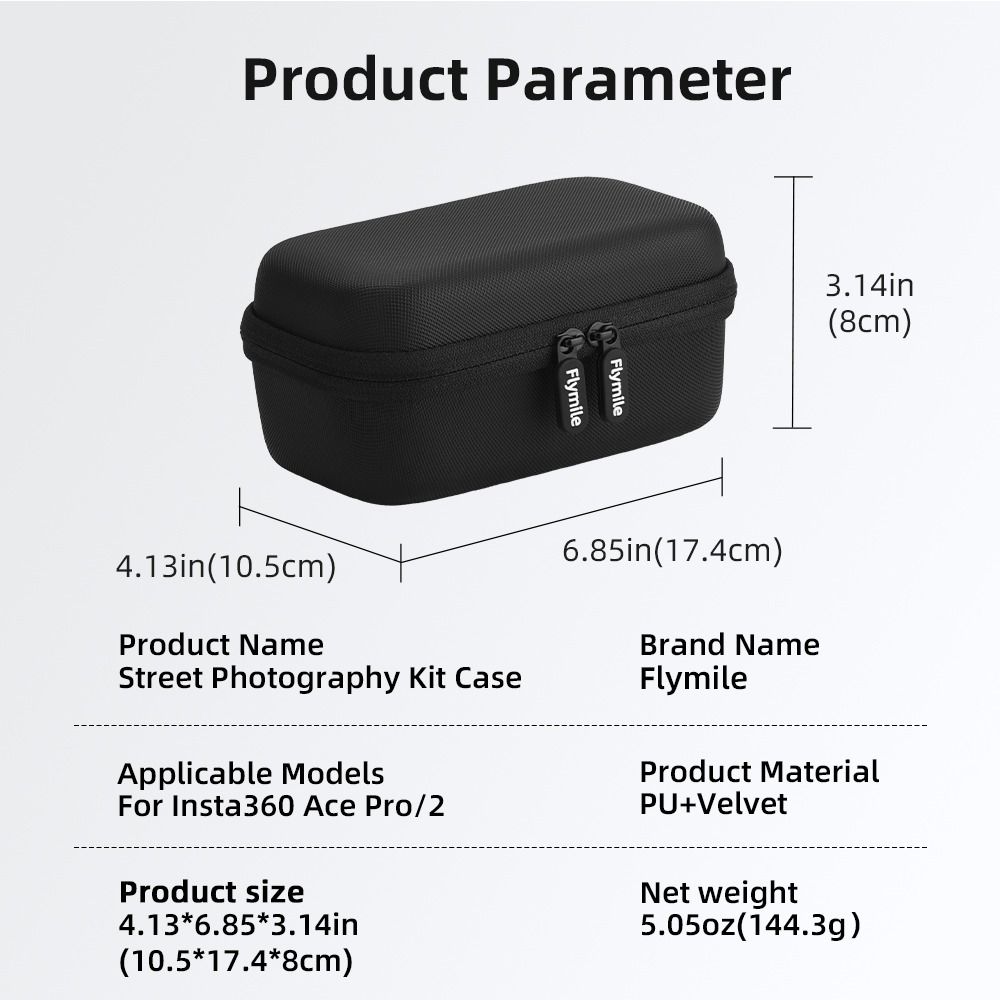 Portable Street Photography Kit Storage Bag Mini Shockproof Xplorer Grip Protective Case for DJI Osmo Action 3/4/5 Pro