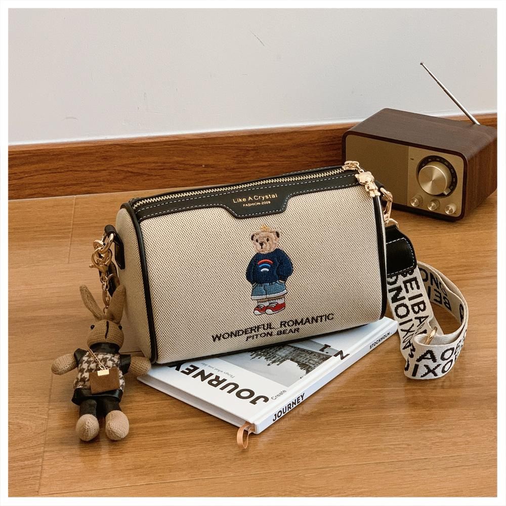 Woman's Fashion Shoulder Crossbody Bag Cartoon Animation Canvas Casual Large Capacity Bag