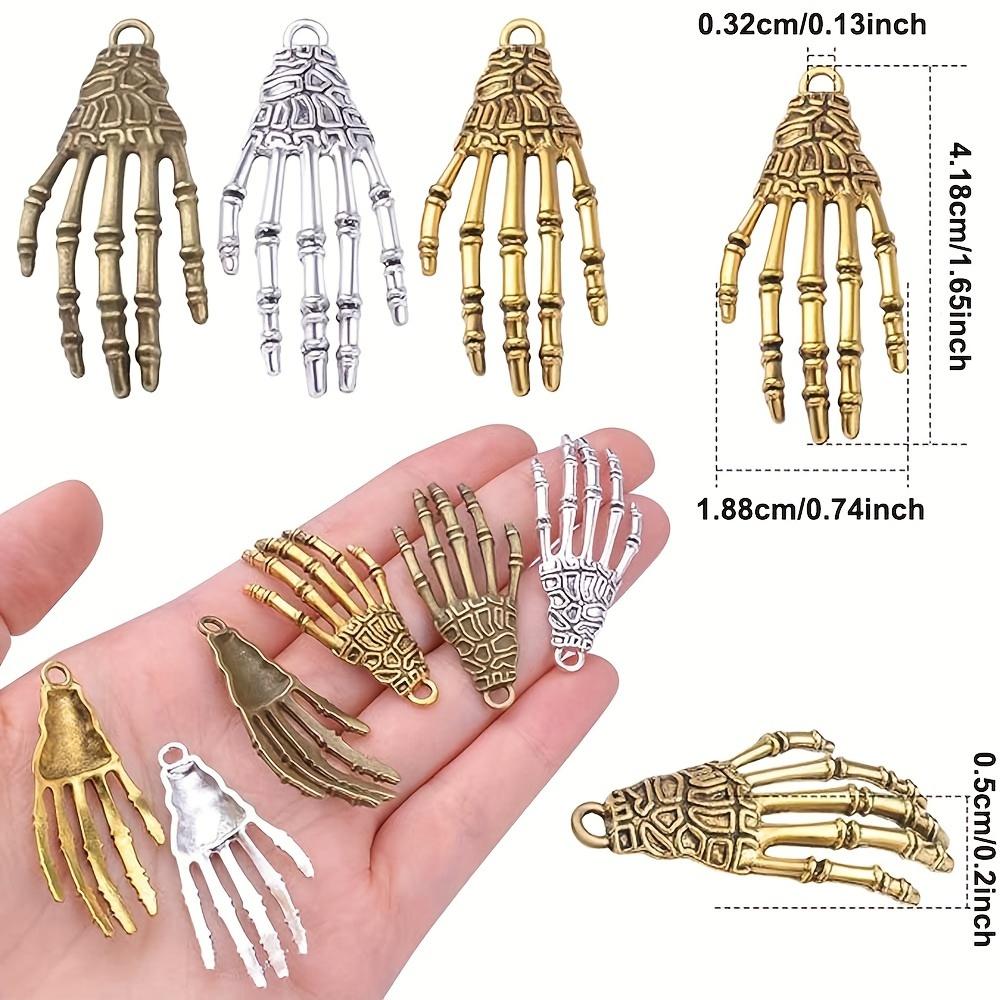 5/15pcs Random Mixed Color Rock Style Skeleton Hand Shape Creative Fashion Gothic DIY Bracelet Necklace Earrings Keychain Anklet Accessories