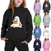 Kids Pullover Hoodie with Halloween Print for Boys Girls