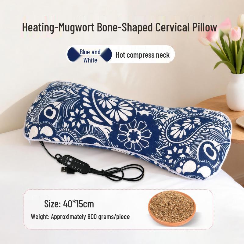 Heated Wormwood Cervical Pillow for Neck Protection and Comfort