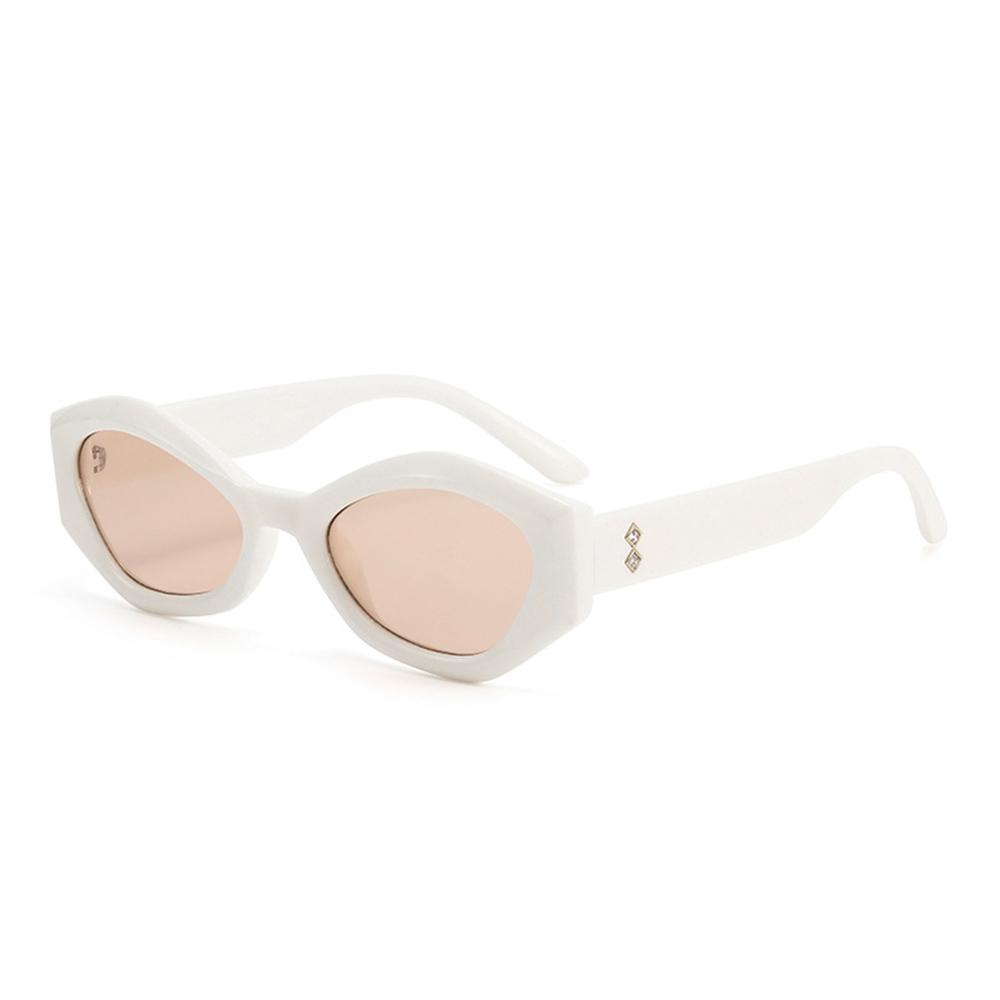 New Retro Polygonal Cat Eye Sunglasses Women Men Luxury Diamond Studded Glasses Legs Female Versatile Beach Vacation Eyewear UV