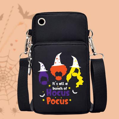 Funny Witch Graphic Mobile Phone Bag Halloween Trick or Treat Shoulder Purse for Women