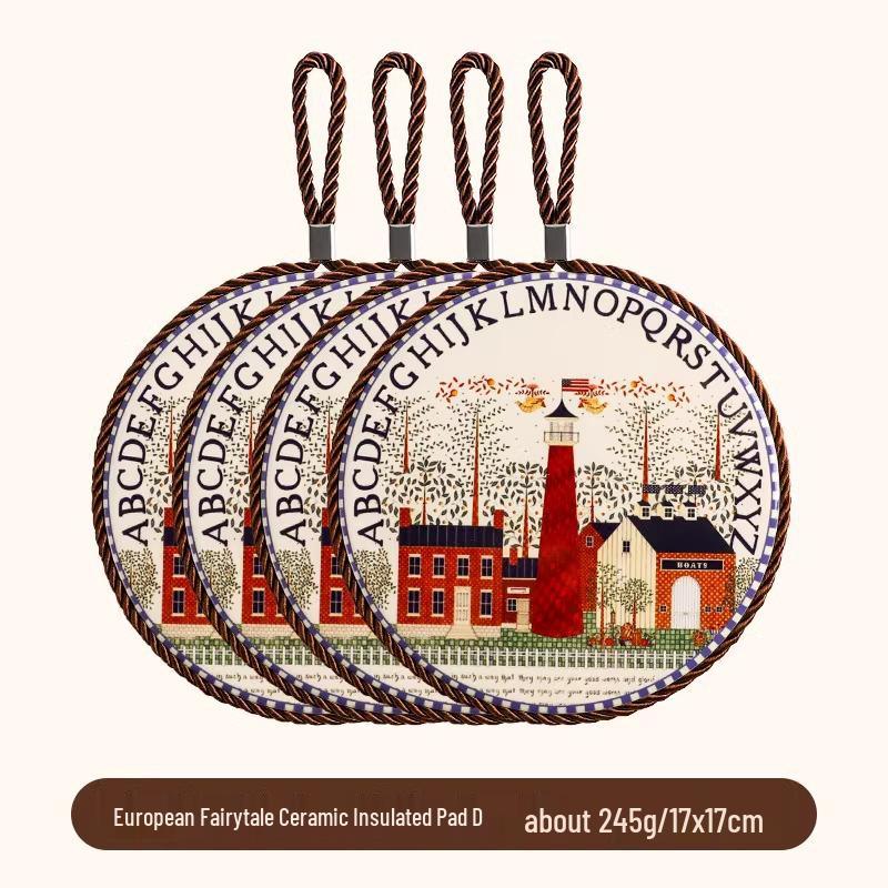 High-Temperature Resistant Retro Enamel Pot Mat – Anti-Scald Pad for Ceramic Tableware