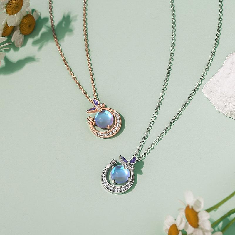 Tancise 925 Sterling Silver Classic Women Necklace Pendant Zircon Fashion Gift