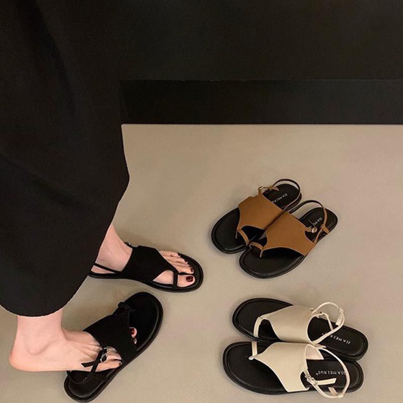 Thick-soled inner heightening retro-toed sandals women's 2025 new summer vacation wind seaside beach casual Roman shoes