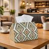 1pc Boho Tribal Ethnic Tissue Box | Multi-functional Napkin Dispenser, Two Sizes Available Suitable for Home, Parties, Car Decoration Geometric Diamon