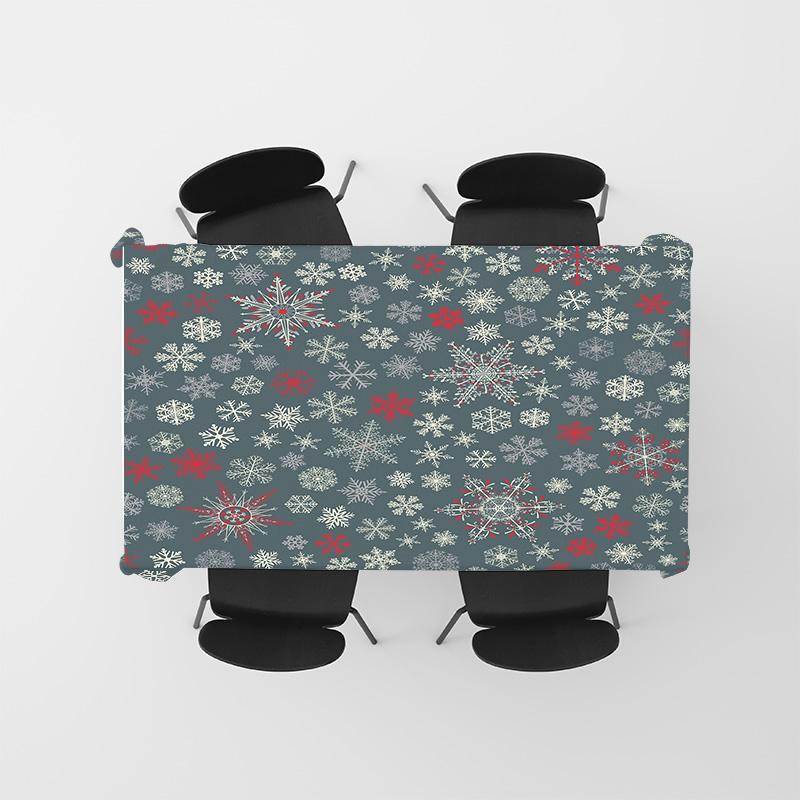 Snowflake Christmas Tablecloth Xmas Dining Decorations for Home Decoration 58x102cm/76x134cm Polyester Fabric Black/Winter Festi