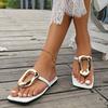 Fashion Fashion Metal Decorate Women Slippers Summer New Beach Slippers Flip Flops Female Outdoor Luxury Flat Sandals Home Slides Women