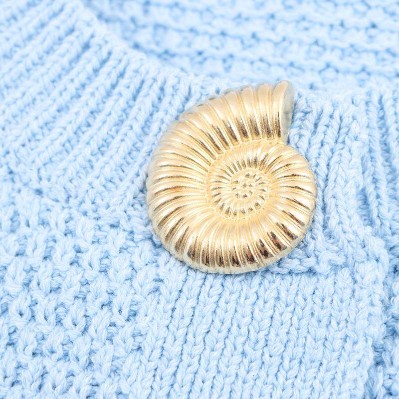 Kaslead New Women Clothes Western Style Gold Button Decorative Texture Knitted Vest Style Top 6771061