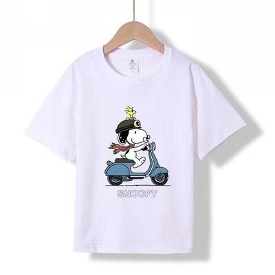 XH80 2026 Summer New Printed Cotton Round Neck T-shirt for Children Aged 1-16, Boys and Girls