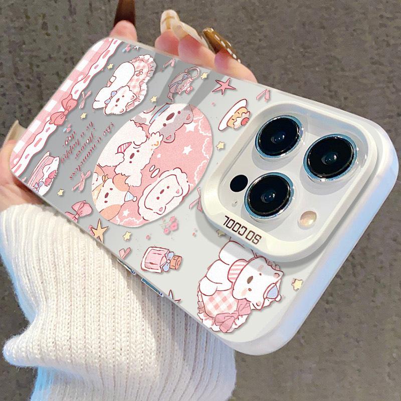 Silver Puppy Cartoon iPhone 17 Case for Apple 15 Pro Max, 14 Pro, 13, 16 Pro, Cross-Border Compatible