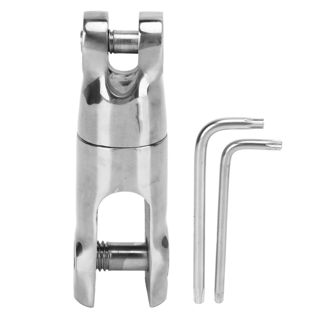 Double Anchor Swivel Connector 316 Stainless Steel Heavy Duty Multi Directional Mooring Connector 3200 Lbs Capacity for