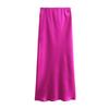 New European & American Style Satin Midi Skirt 8632845