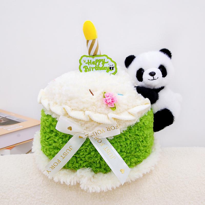 

New Cute Plush Birthday Cake Doll Doll Panda Gift for Girls Children Doll Pillow 30cm