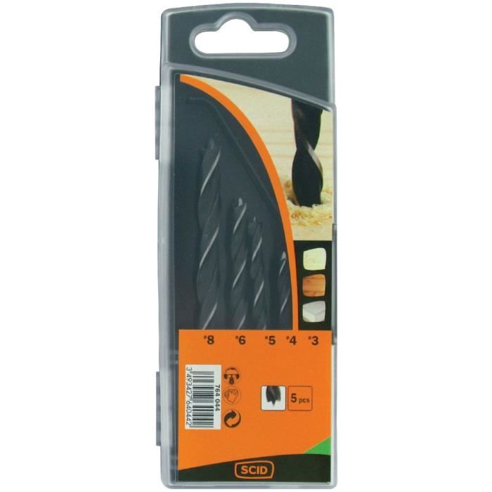 

Свердло - SCID - Набір 5 штук - Дерево - Ø 3-4-5-6-8 мм - Для дрилі та шуруповерта