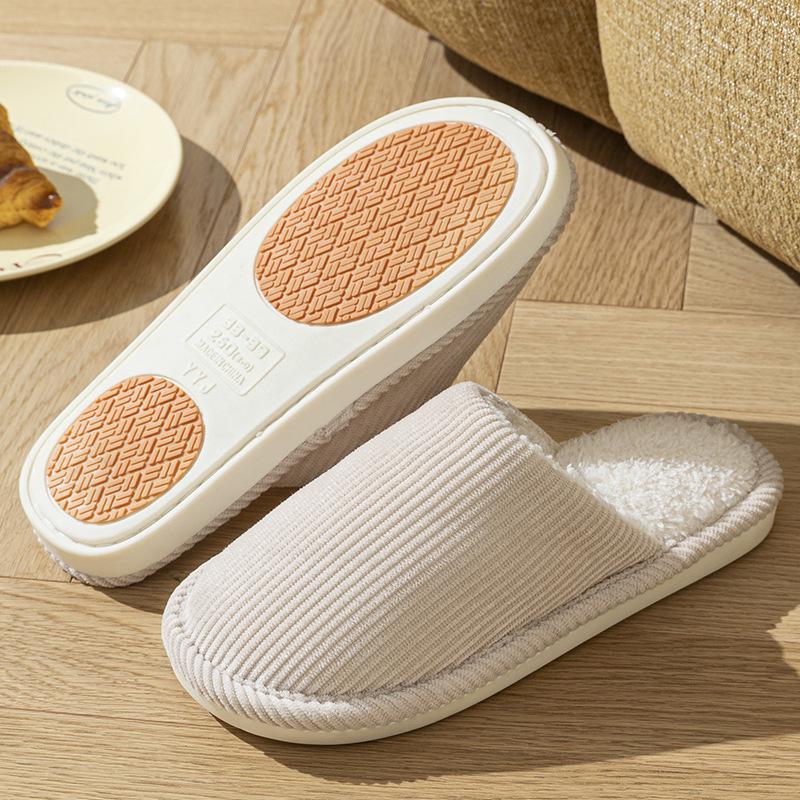 Women's & Men's Anti-slip Plush Slippers - Silent and Warm Cotton for Elderly, Autumn/Winter Indoor Use, 2025 Collection.