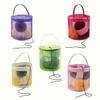 1Pc Colorful Nylon Mesh Yarn Storage Bag with Zipper, Durable Knitting Crochet Organizer for Yarn Balls, Hooks & Needles